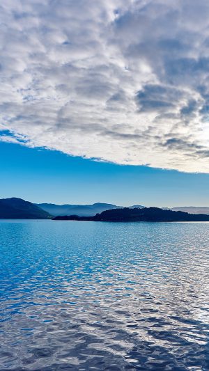 Lake Mountain Summer Nature Blue Healing Cloud Android wallpaper