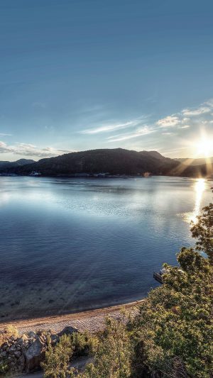 Lake Peace Great Sundown Nature Android wallpaper