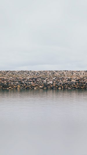 Lake Stone Minimal Nature Jake Android wallpaper