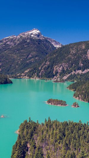 Lake Water Mountain View Nature Android wallpaper
