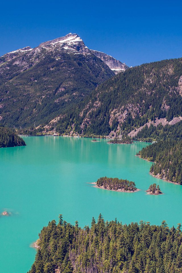 Lake Water Mountain View Nature Android wallpaper