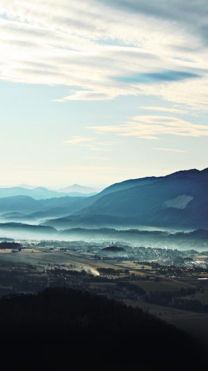 Landscape Mountain Summer Blue Nature Android wallpaper