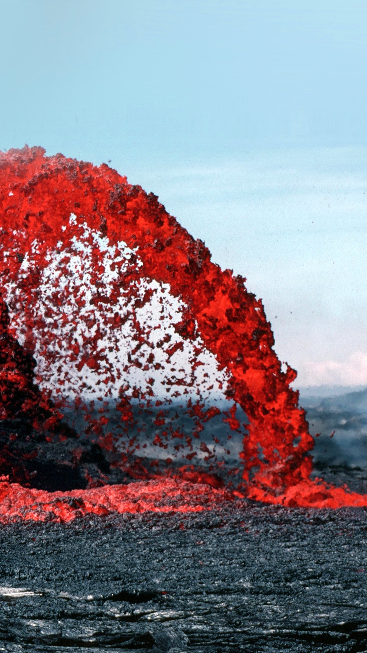 Lava Volcanic Magma Red Nature Fire Danger Mountain Android wallpaper
