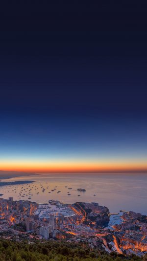 Monaco View Sea Sky Nature Android wallpaper