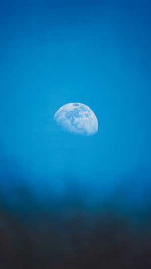 Moon Rise Day Nature Blue Dark Night Android wallpaper