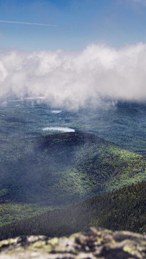 Mountain Blue Fog Cloud Nature View Android wallpaper