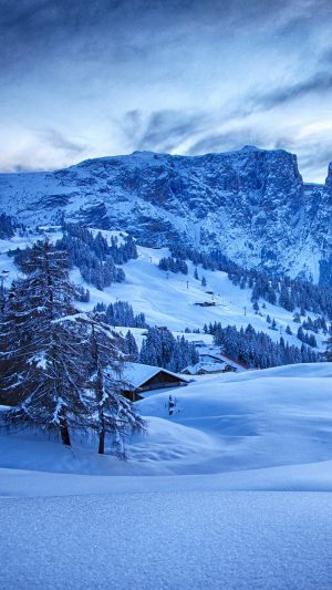 Mountain Blue Snow Winter Nature Ski Android wallpaper