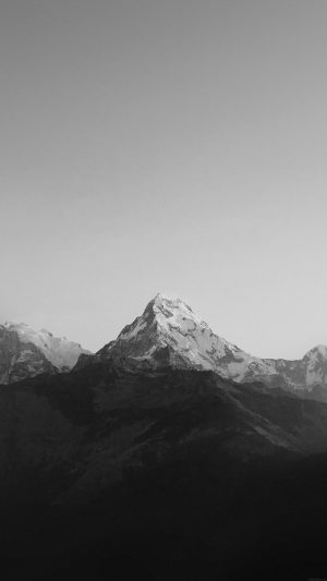 Mountain Bw Dark High Sky Nature Rocky Android wallpaper