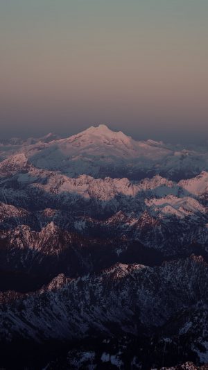 Mountain Dark Snow In Sunset Shadow Nature Android wallpaper