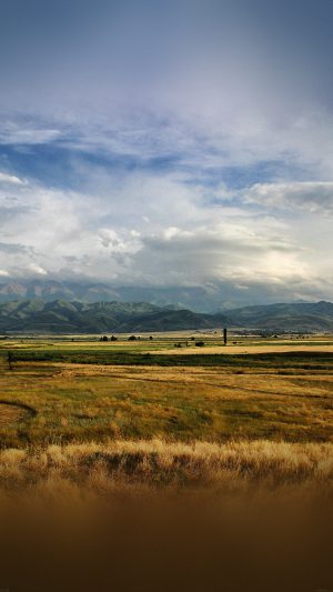 Mountain Field Fall Authum Nature Happy Android wallpaper