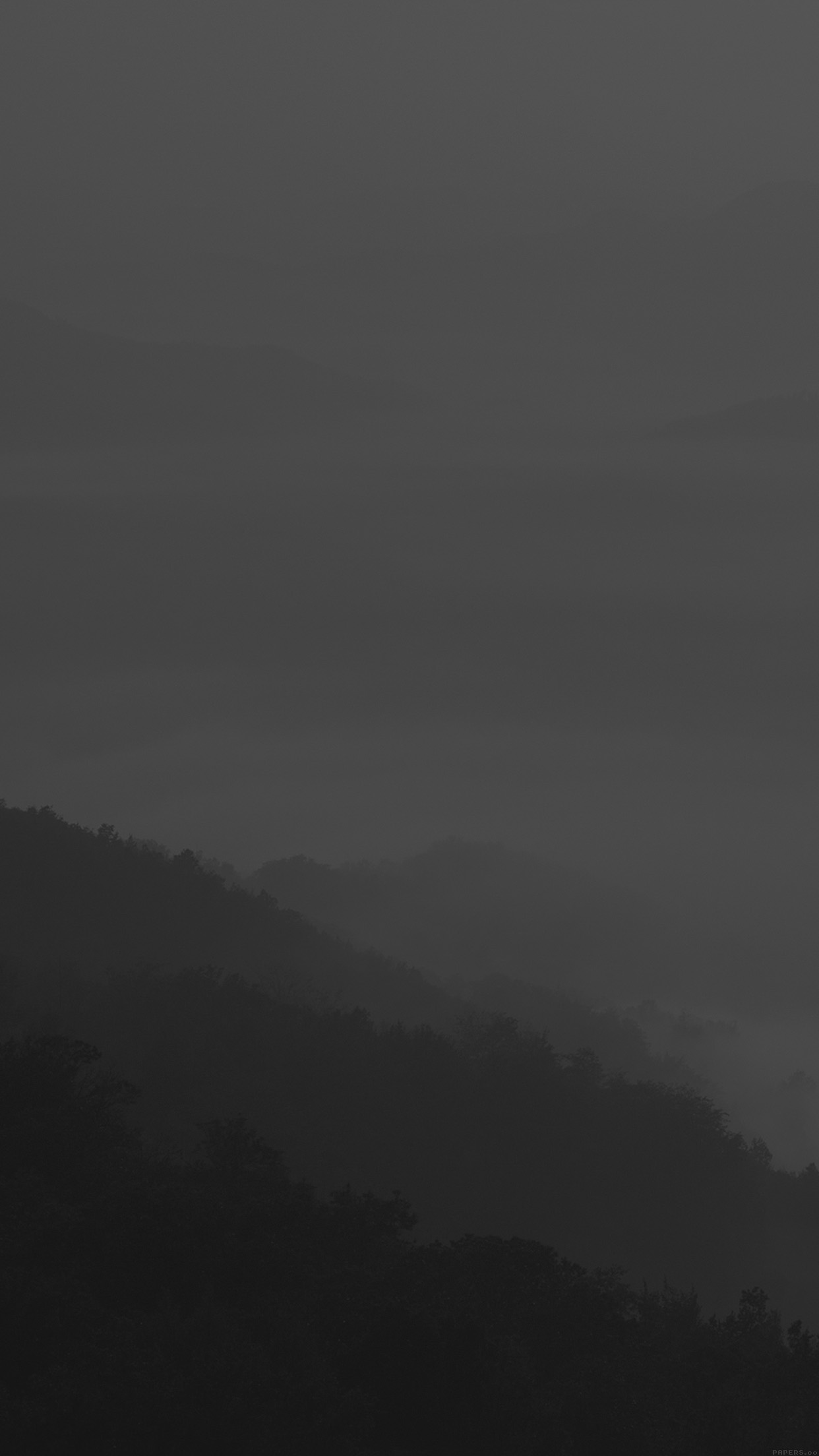 Mountain Fog Dark Nature Android wallpaper