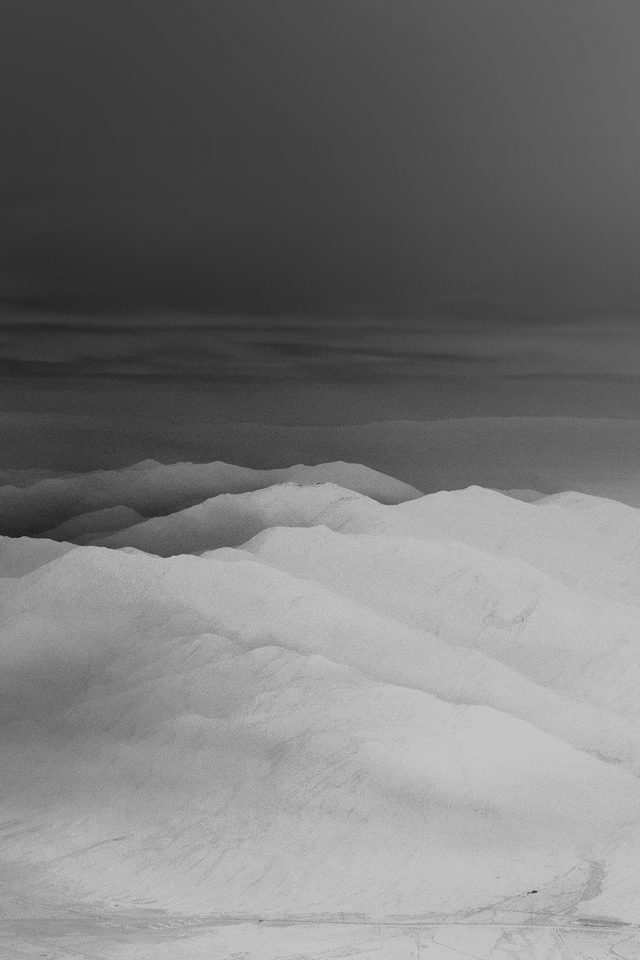 Mountain Fog Nature White Bw Gray Sky View Android wallpaper