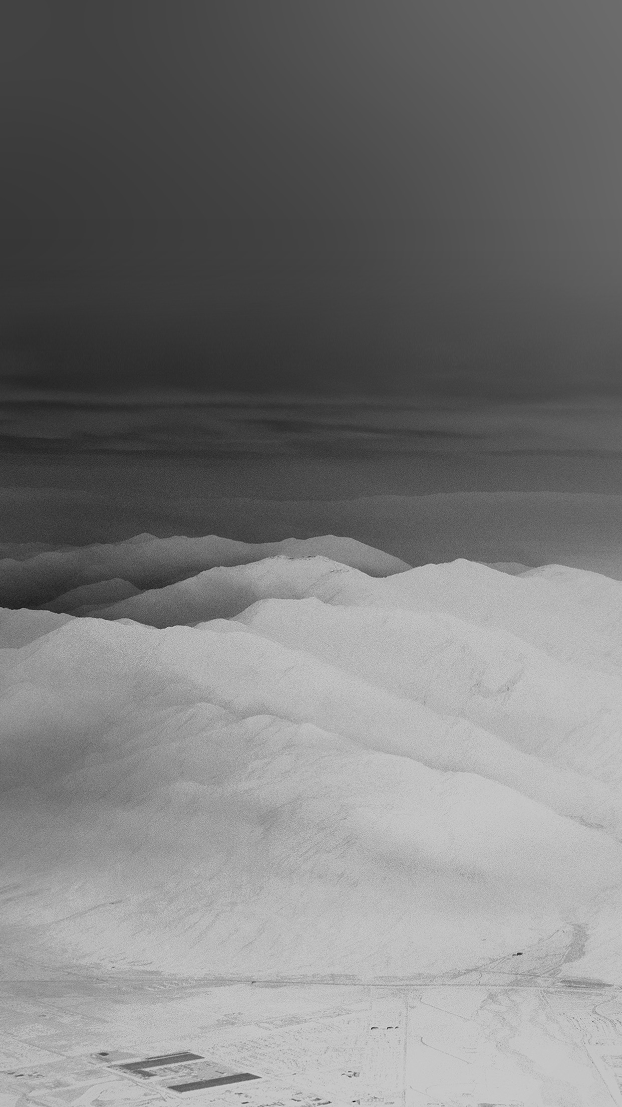 Mountain Fog Nature White Bw Gray Sky View Android wallpaper