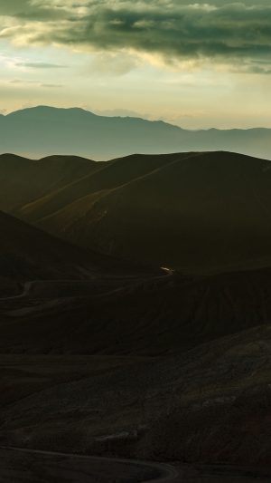 Mountain Green Nature Dark Android wallpaper