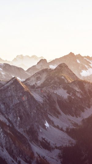 Mountain Layer View Nature Top Bw Flare Android wallpaper