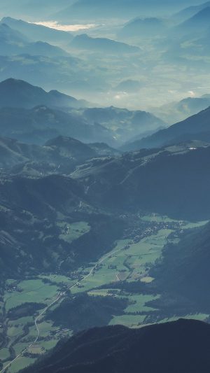 Mountain Nature Blue Green Summer Earth Android wallpaper