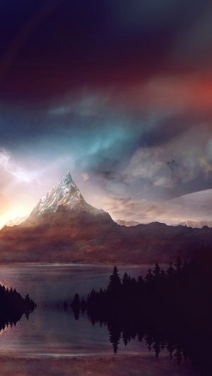 Mountain Nature Fantasy Art Illustration Flare Android wallpaper