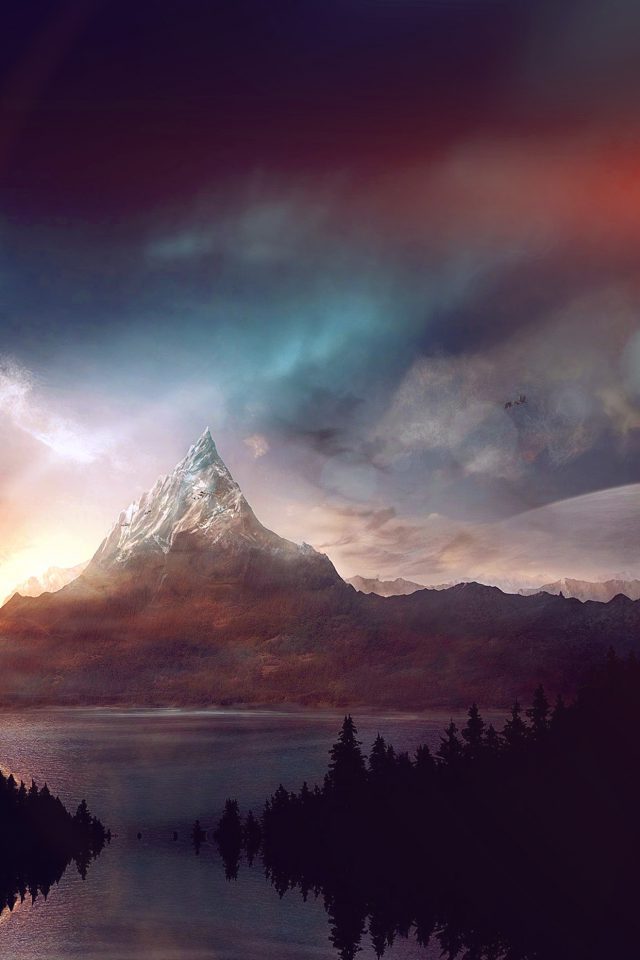 Mountain Nature Fantasy Art Illustration Flare Android wallpaper