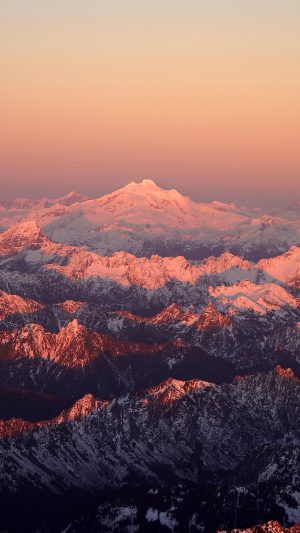 Mountain Snow In Sunset Shadow Nature Android wallpaper