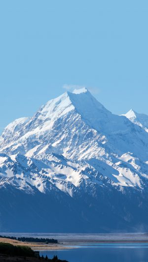 Mountain Snow Lake Nature Peace Android wallpaper