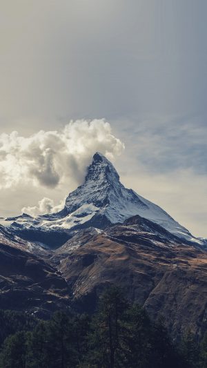 Mountain Snow Sky Nature Android wallpaper