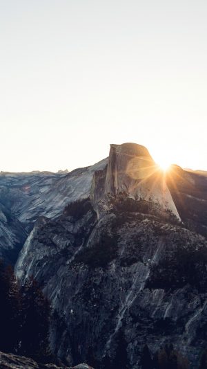 Mountain Sushine Rock Wood Nature Android wallpaper