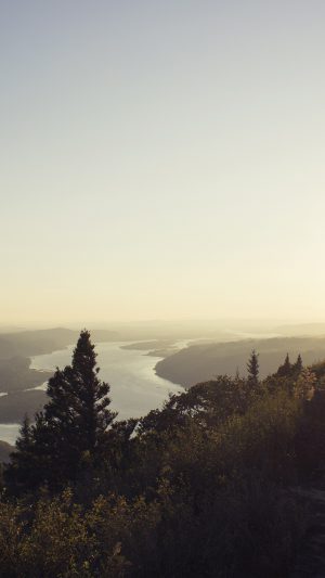 Mountain View Nature River Sky Shine Summer Android wallpaper
