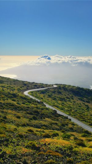 Mountain View Sky Clear Cloud Nature Android wallpaper