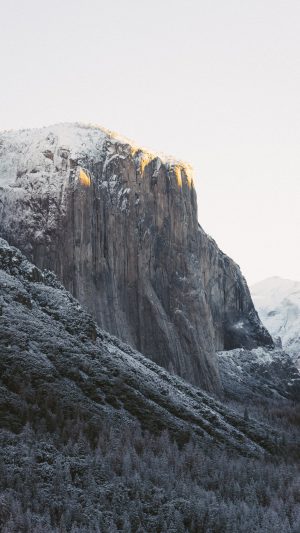 Mountain Winter Cold White Nature Android wallpaper