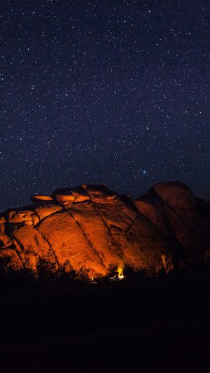 Mystery Rock Night Sky Star Nature Android wallpaper