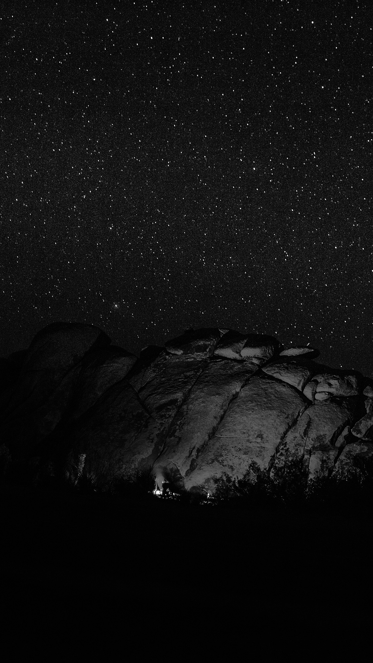 Mystery Rock Night Sky Star Nature Dark Android Wallpaper