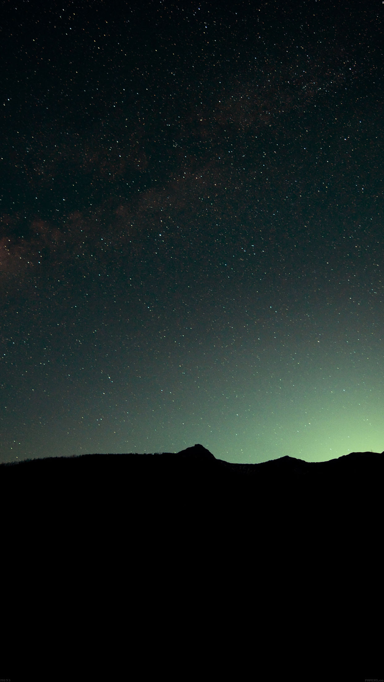 Night Sky Green Wide Mountain Star Shining Nature Android wallpaper
