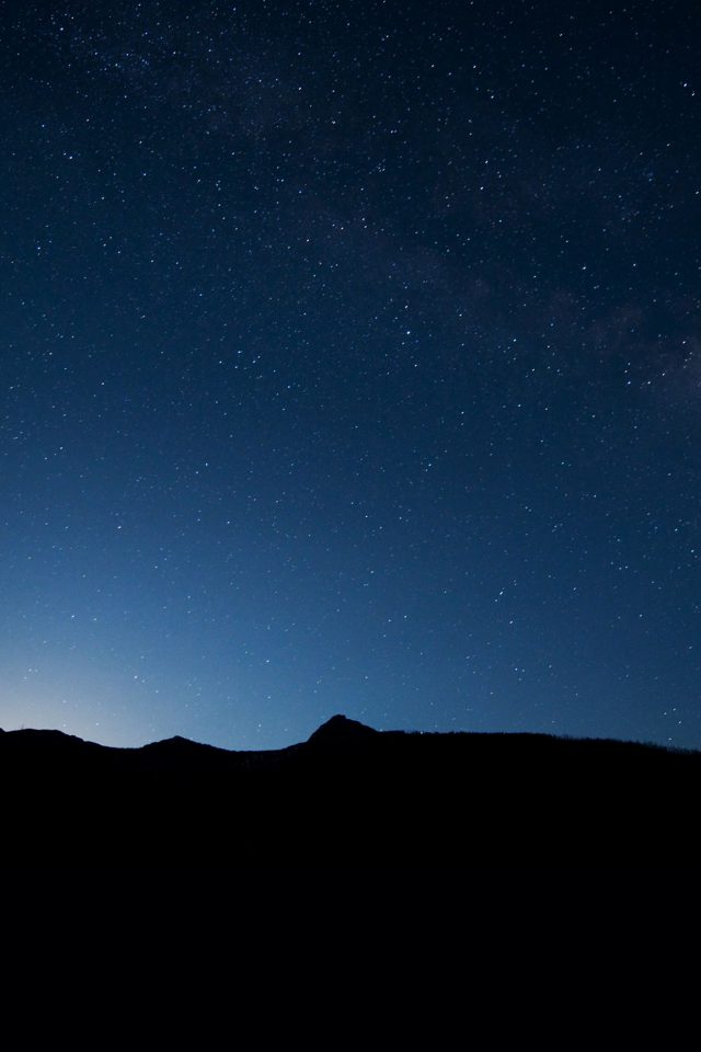 Night Sky Wide Mountain Star Shining Nature Android wallpaper