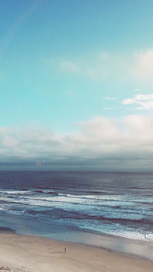 Ocean Blue Sky Cloud Nature Flare Android wallpaper