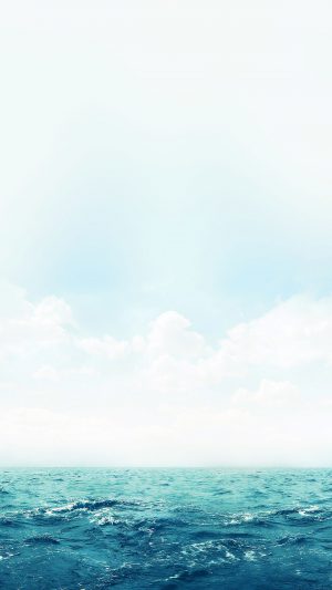 Ocean Green Sky Blue Sea Nature Android wallpaper