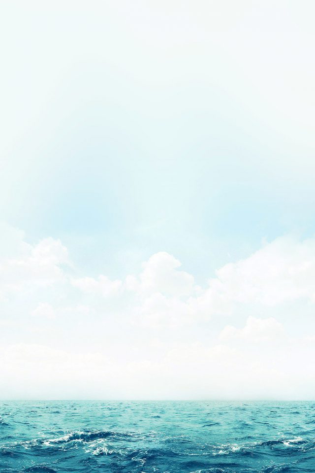 Ocean Green Sky Blue Sea Nature Android wallpaper