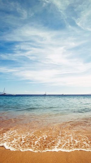 Ocean Sea Beaches Boat Nature Android wallpaper