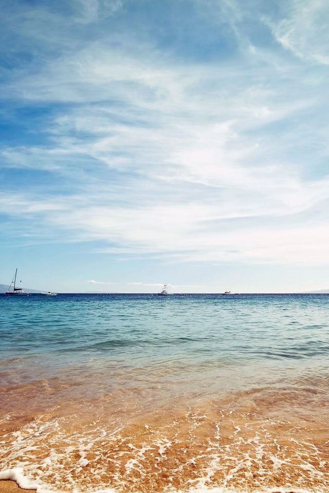 Ocean Sea Beaches Boat Nature Android wallpaper