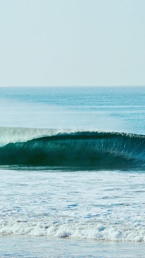 Ocean Wave Blue Day California Nature Android wallpaper