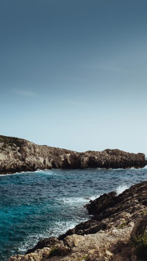 One Sunny Day Beach Rock Sea Nature Android wallpaper