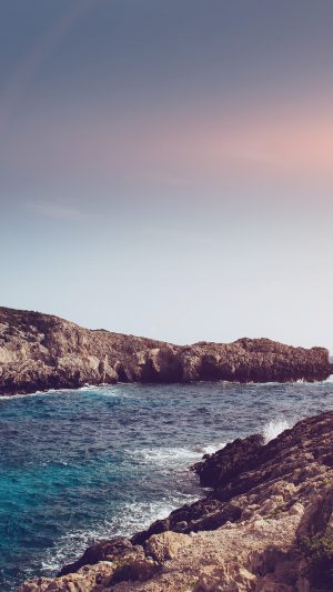 One Sunny Day Beach Rock Sea Nature Flare Android wallpaper