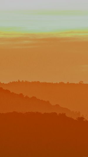 Orange Mountain Light Morning Sunrise Nature Android wallpaper