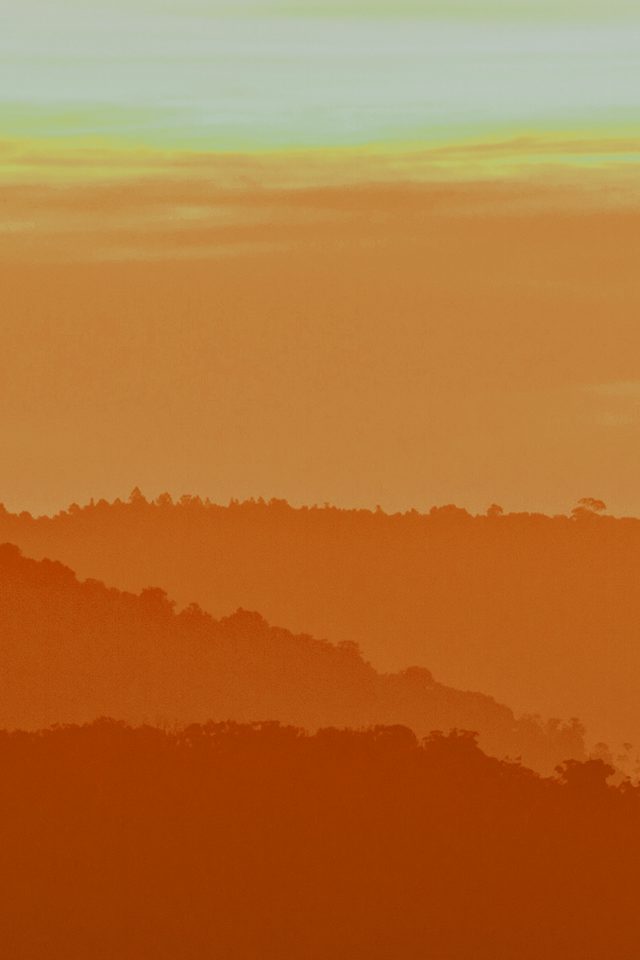 Orange Mountain Light Morning Sunrise Nature Android wallpaper