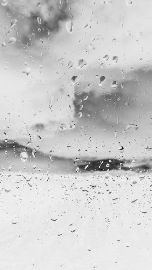 Rainy Window Nature Water Drop Road White Android wallpaper