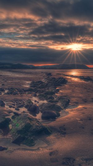 Redbeach Sea Nature Android wallpaper