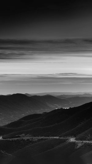 Road Curve Mountain Sunset Nature Lovely Bw Dark Android wallpaper