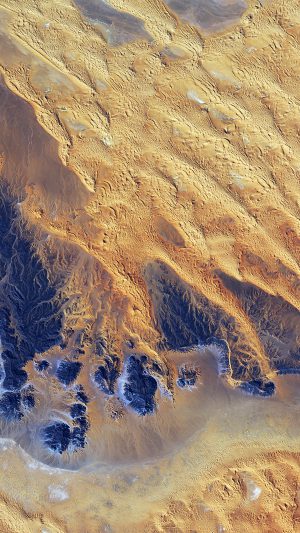 Sahara Desert Earthview Yellow Blue Pattern Nature Android wallpaper