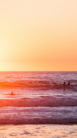 Sea California Beach Sunset Nature Art Ocean Android wallpaper