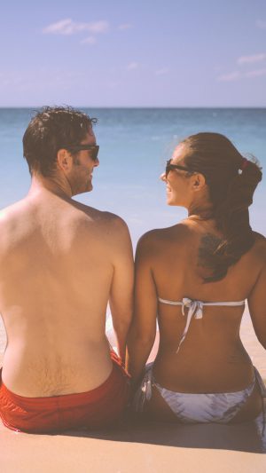 Sea Man Beach Girl Vacation Nature Android wallpaper