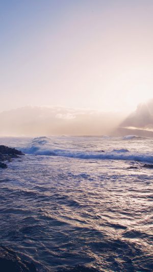 Sea Ocean Rock Nature Wave Sky Android wallpaper